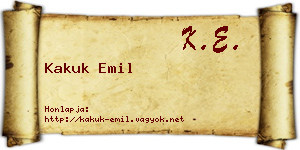 Kakuk Emil névjegykártya