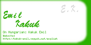 emil kakuk business card